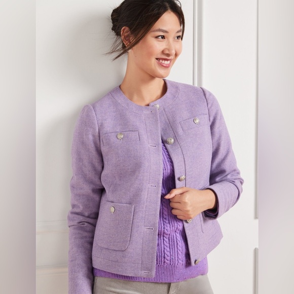 Talbots Jackets & Blazers - NWOT TALBOTS Bicolor Herringbone Shetland Jacket Lilac Wool